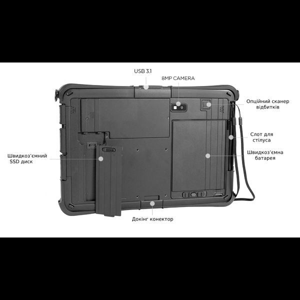 Durabook U11I 11.6FHD/Intel i5-10210Y/8/128/int/GPS/LTE/W10P Планшет 99-00012330 фото