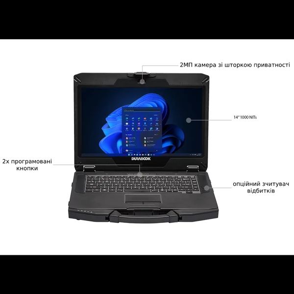 Durabook S14I 14FHD AG/Intel i3-1115G4/4/128F/int/W10P Ноутбук 99-00012327 фото