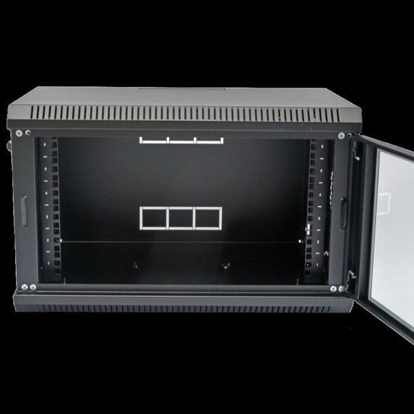 6U, 600х350х373 мм Шафа акрилове скло, чорна 99-00009978 фото