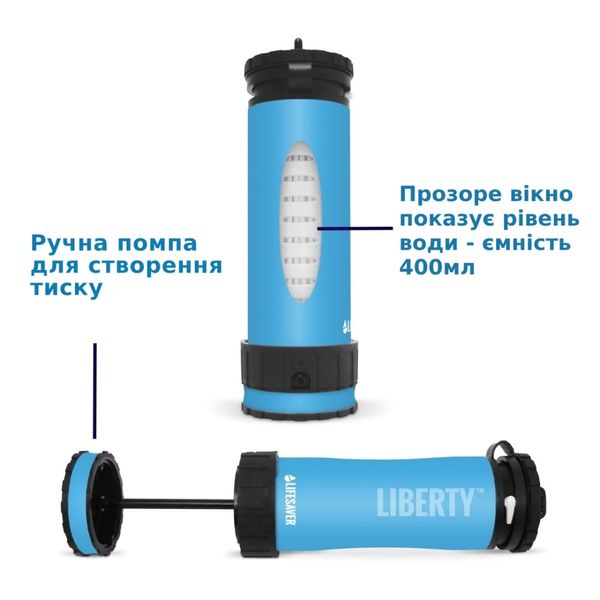 LifeSaver Liberty Black Портативна пляшка для очищення води 99-00014021 фото