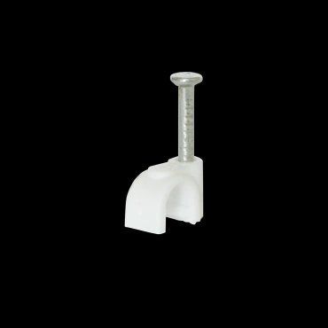 Скоба Ziplex для кабелю з цвяхом кругла d 5 біла(100шт) 99-00008904 фото