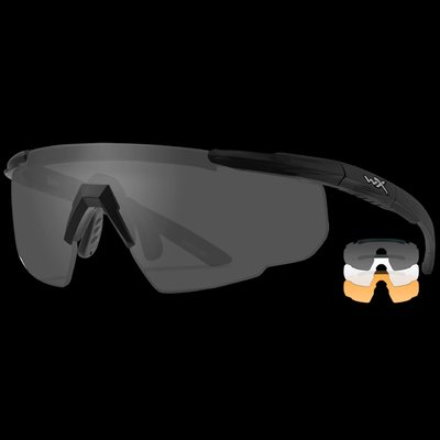 Wiley X SABER ADVANCED Сірі/Прозорі/Помаранчеві лінзи Защитные баллистические очки серые/прозрачные/оранжевые 99-00010711 фото