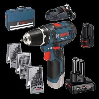 Bosch&nbsp;Professional&nbsp;GSR&nbsp;12V-15 Аккумуляторная дрель-шуруповерт + набор бит + сверла (39шт.) 99-00012929 фото