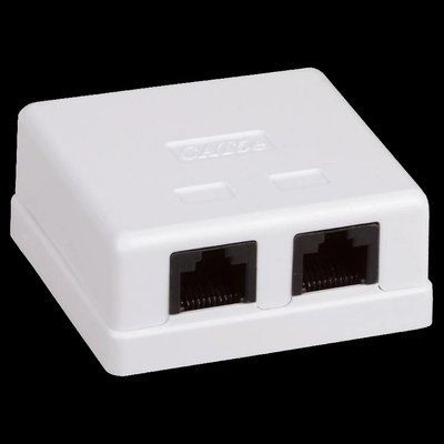 Hypernet MB-UTP6-2 Розетка 2-портова RJ45 UTP, біла, 6 категорія 99-00012115 фото